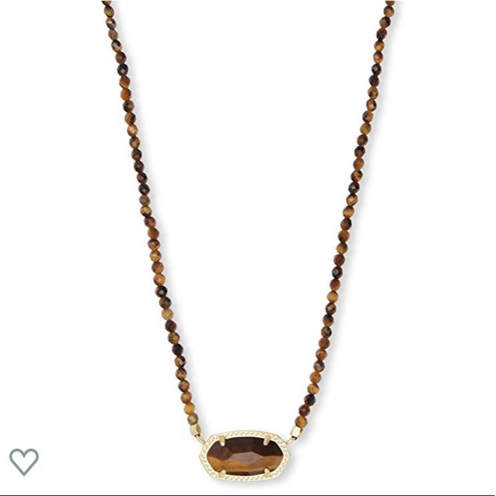 Kendra Scott Elisa Gold Beaded NecklaceTiger's Eye - Picture 8 of 8